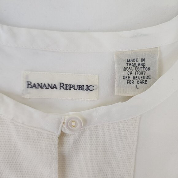 Banana Republic 100% Cotton Short Sleeve Button Closure Relaxed Summer Shirt - Picture 5 of 9